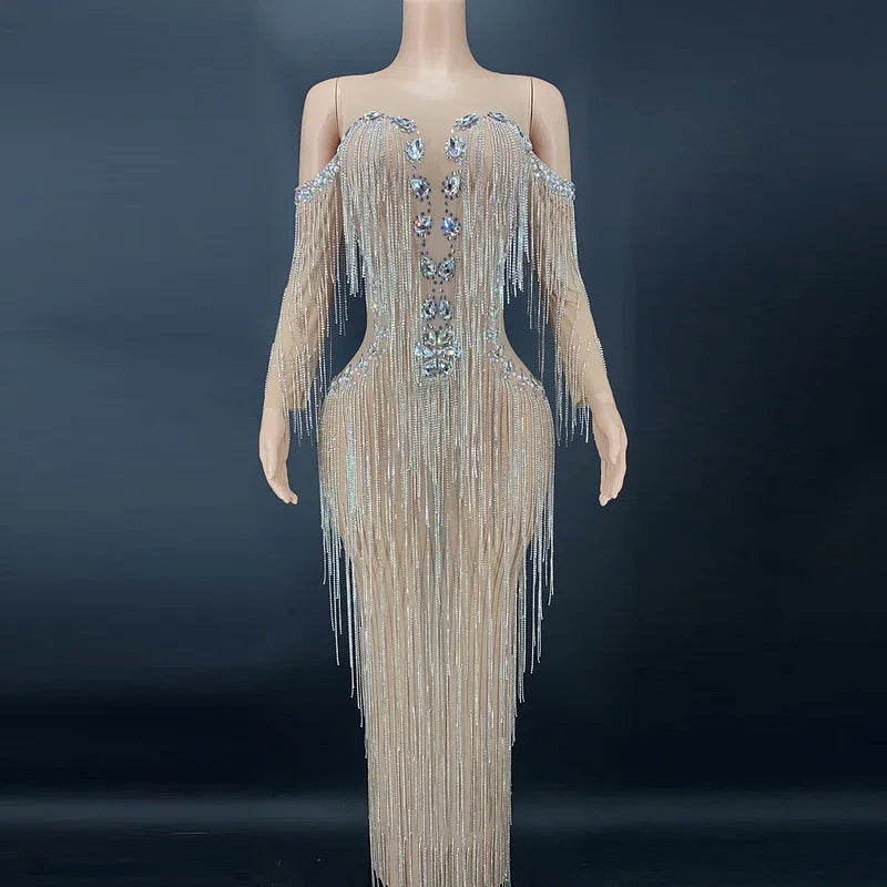 nvxiot - 2024 new arrivals blingbling diamond tassels maternity dresses pregnant women party plus size dresses for photo shoot