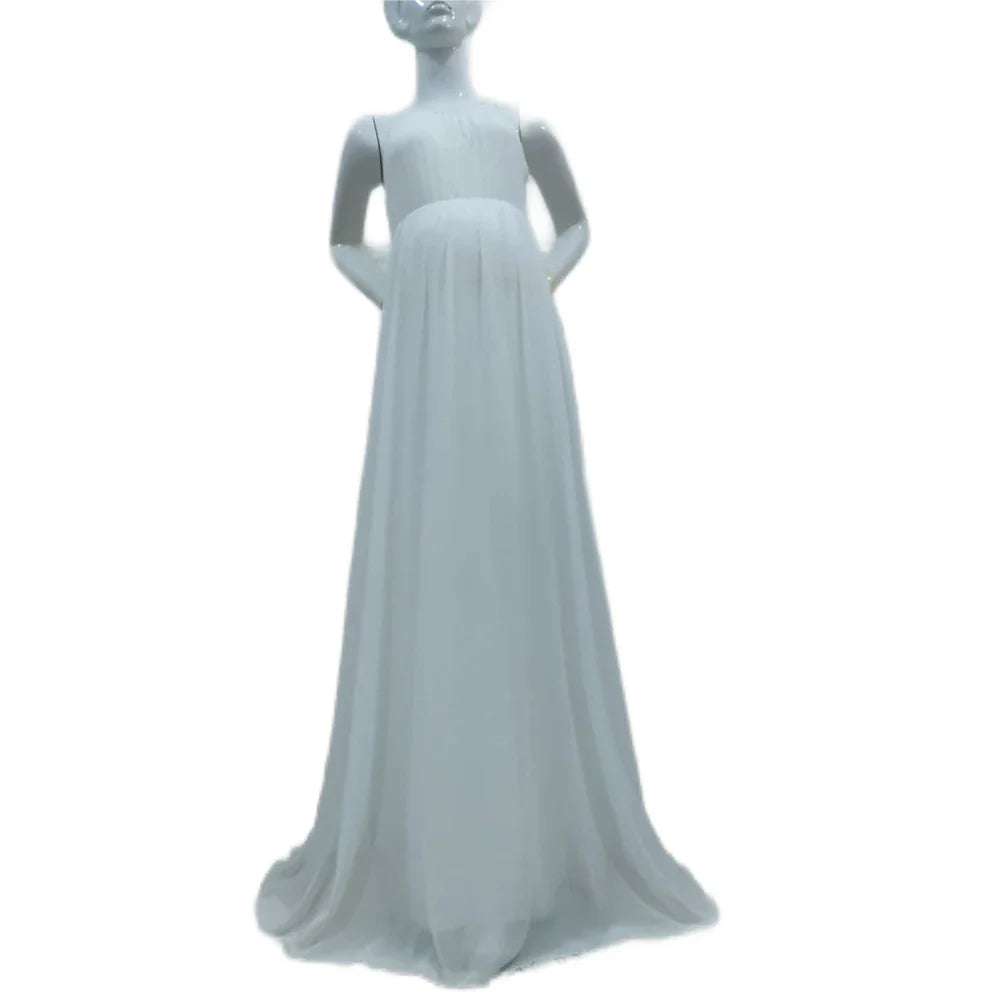 nvxiot - Cute Womens Maternity Photography Dresses Sexy Sleeveless Pregnancy Photo Shooting Dress For Pregnant Maxi Gown Baby Shower Prop