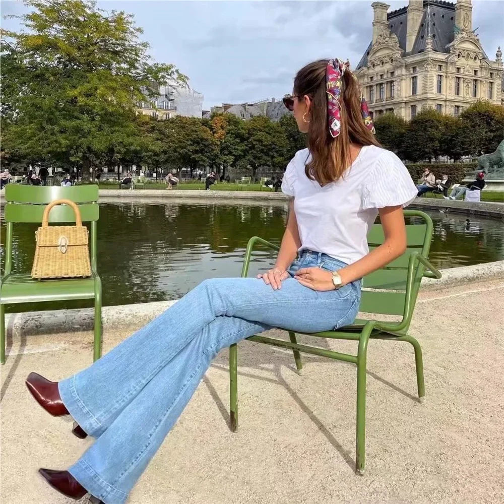 nvxiot Vintage clothes high waist skinny jeans woman korean streetwear women jeans blue flare jeans black pants denim y2k streetwear
