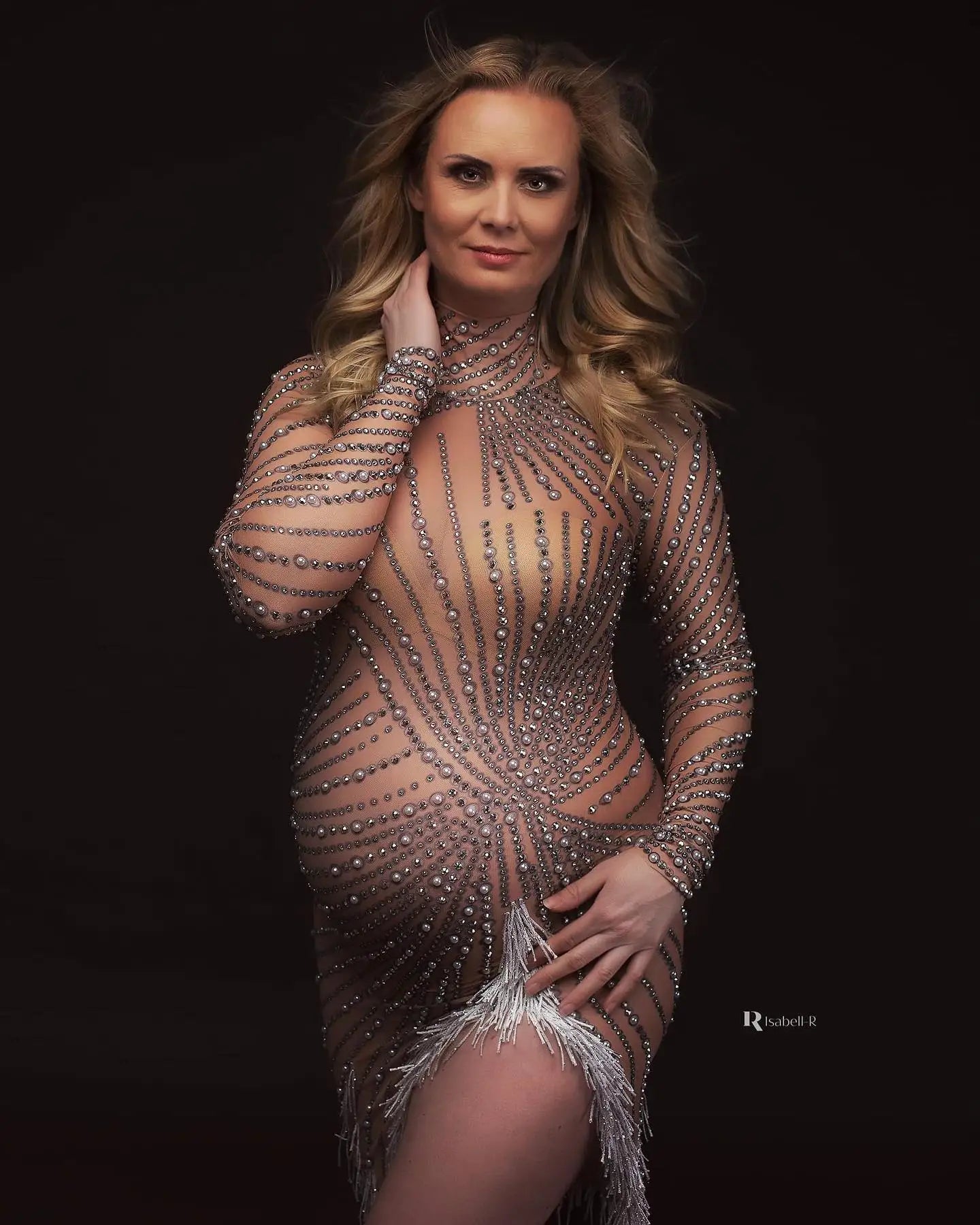 nvxiot - Sexy Elegant Transparent Maternity Photography Dresses Bodysuit Pregnancy Dress Pregnant Photographer Shoot Prop Accessories