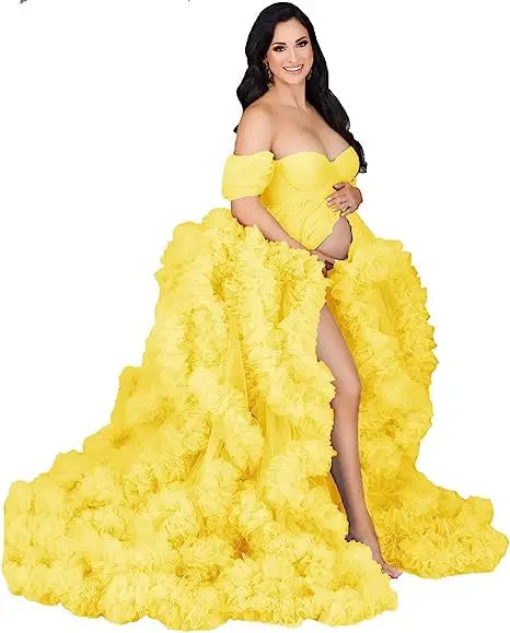 nvxiot - tulle robe photo dress Summer 3d Shoulderless Elegance Maternity Dress for Pregnant Women