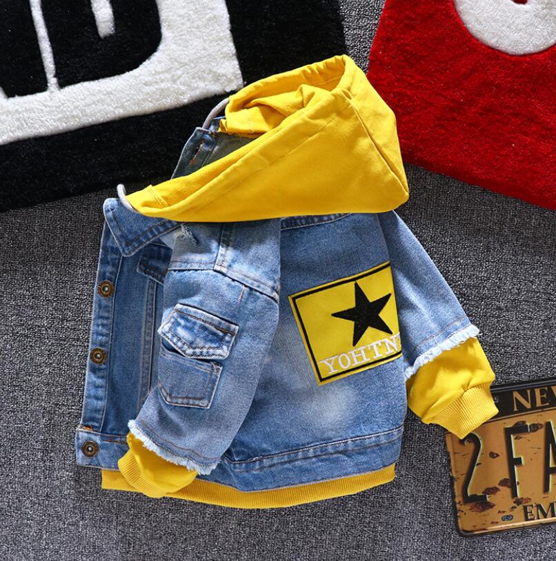 nvxiot Boy girl Denim Jackets kids jeans coat Children splice Outerwear clothing Spring Autumn boy hooded sport Clothes For 1-6T kids