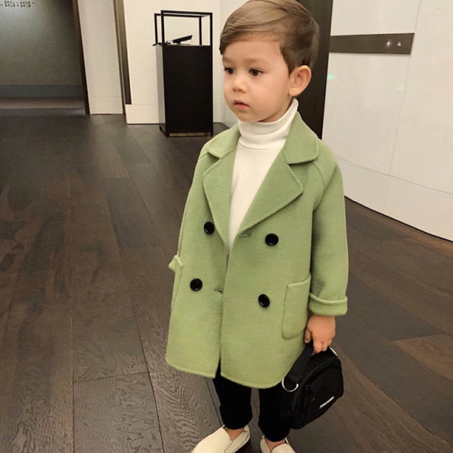 nvxiot High Quality Lattice Children Coat Wool Coat For Boys Fashion Autumn Winter Jacket Boy Windbreaker Kids Winter Overcoat 6 Y