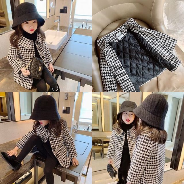 nvxiot High Quality Lattice Children Coat Wool Coat For Boys Fashion Autumn Winter Jacket Boy Windbreaker Kids Winter Overcoat 6 Y