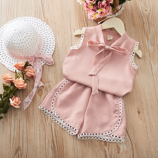 nvxiot Summer Baby Girls Clothes Sets Sleeveless T-shirt + Pants 2PCS Fashion Children's Clothing Suits Kids Outfits 4 6 7 8 10 12 Year