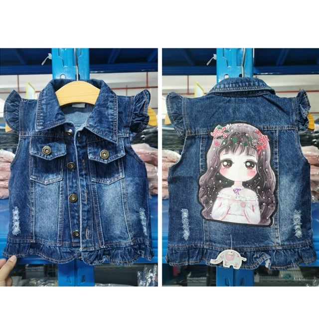 nvxiot 1-10T Baby Denim Vest Babe Jeans Jacket Casual Outerwear Children Clothing Spring Autumn Bebe Clothes Kids Vests Toldder Tops