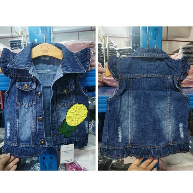nvxiot 1-10T Baby Denim Vest Babe Jeans Jacket Casual Outerwear Children Clothing Spring Autumn Bebe Clothes Kids Vests Toldder Tops