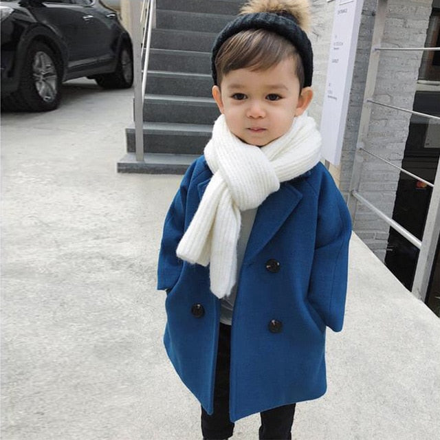 nvxiot High Quality Lattice Children Coat Wool Coat For Boys Fashion Autumn Winter Jacket Boy Windbreaker Kids Winter Overcoat 6 Y