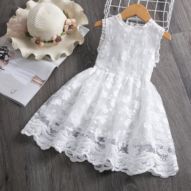 nvxiot Elegant Flower Girls Dress Wedding Party Princess Dress Casual Kids Clothes Lace Long Sleeves Dress Children's Vestidos For 3-8T