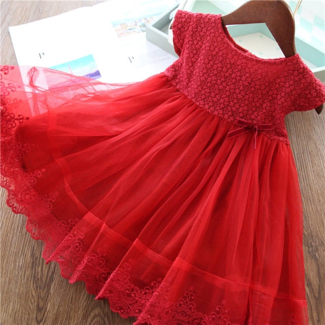 nvxiot Elegant Flower Girls Dress Wedding Party Princess Dress Casual Kids Clothes Lace Long Sleeves Dress Children's Vestidos For 3-8T