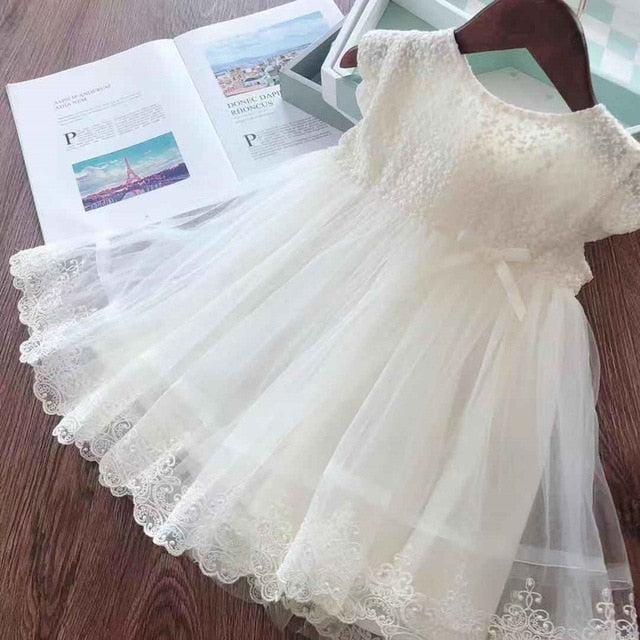 nvxiot Elegant Flower Girls Dress Wedding Party Princess Dress Casual Kids Clothes Lace Long Sleeves Dress Children's Vestidos For 3-8T