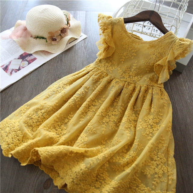 nvxiot Elegant Flower Girls Dress Wedding Party Princess Dress Casual Kids Clothes Lace Long Sleeves Dress Children's Vestidos For 3-8T