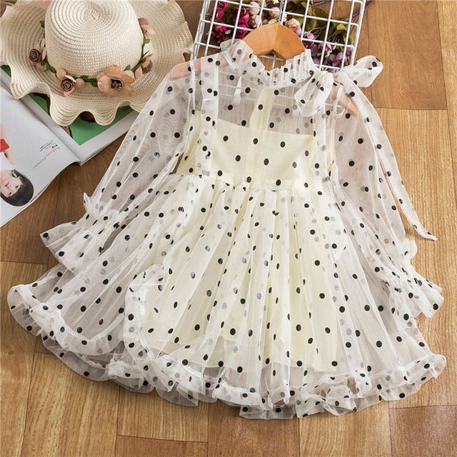 nvxiot Elegant Flower Girls Dress Wedding Party Princess Dress Casual Kids Clothes Lace Long Sleeves Dress Children's Vestidos For 3-8T