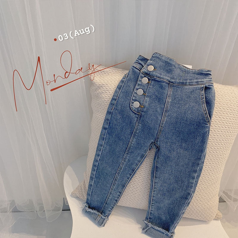 nvxiot Baby Girl Jeans For Kids Spring Autumn Denim Pants Toddler Girl Skinny Jeans Children Clothing Trousers