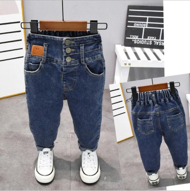 nvxiot Brand Kids Boys Jeans Pants Spring and Autumn Soft Children Baby Elastic Waist Cartoon Cotton Denim Pants for Boys Girls 2-6year
