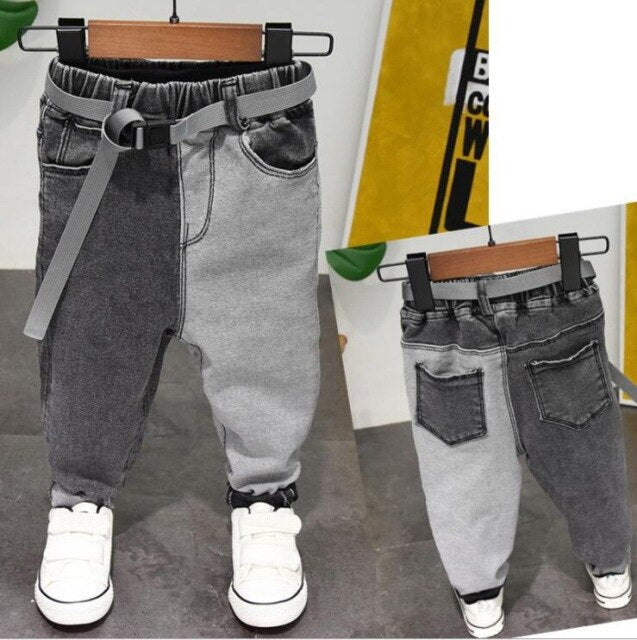 nvxiot Brand Kids Boys Jeans Pants Spring and Autumn Soft Children Baby Elastic Waist Cartoon Cotton Denim Pants for Boys Girls 2-6year