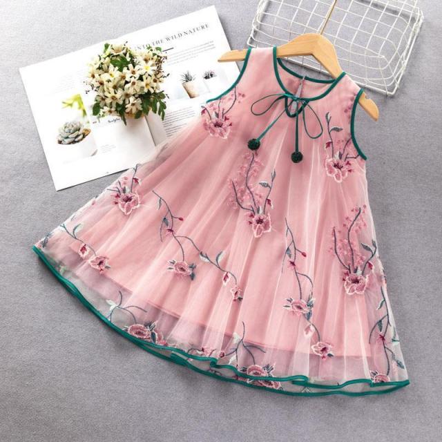 nvxiot Korean Baby Girls Summer Dress Bowknot Sleeveless Casual Dresses Sundress Princess Print Toddlers Kids Lovely Dress For2-10years