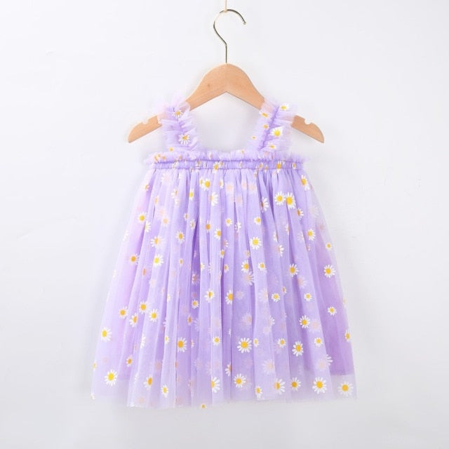 nvxiot Flower Embroidery Girls Dress Summer Baby Sling Tulle Pettskirt Sweet Lace Kid Princess Dresses Party Vestidos Para Clothes 1-6T
