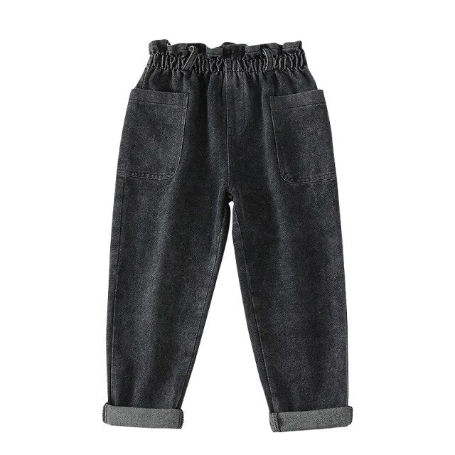 nvxiot Teenage Girls Jeans New Spring Kids Pants Fashion Loose School Trousers Autumn Fashion Jeans Children Pants 12 13 14 Years
