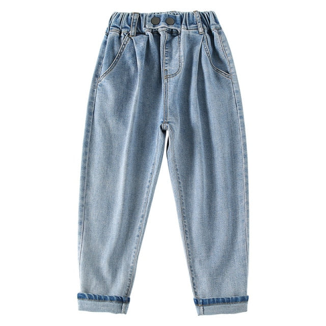 nvxiot Teenage Girls Jeans New Spring Kids Pants Fashion Loose School Trousers Autumn Fashion Jeans Children Pants 12 13 14 Years