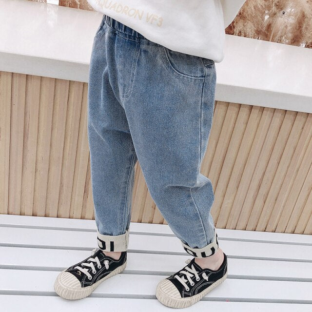 nvxiot Baby Girls Jeans Star Print Jeans Pants For Girls Elastic Waist Kids Jeans With Hole Autumn Novelty Clothes For Infant Girls