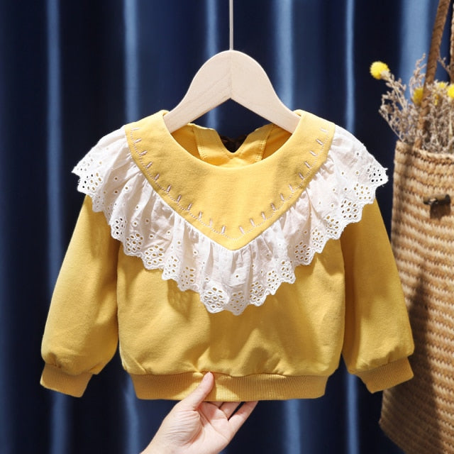 nvxiot Autumn Children Clothing Baby Tops Bottoming Shirt Long Sleeve Pullovers Sweatshirt Fall Clothes for Toddler Girls Ropa De Bebe
