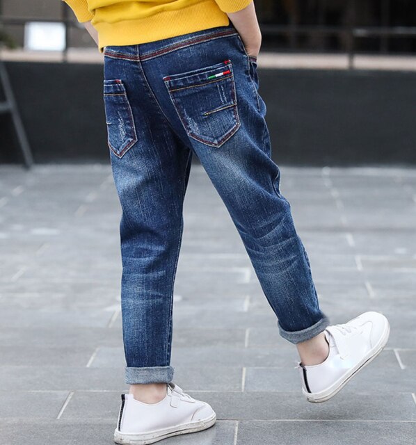 nvxiot Kids Boys Jeans Loose Pants Denim Clothing Children Fashion Boy Casual Bowboy Long Trousers 5-13Y