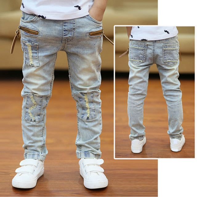 nvxiot Kids Boys Jeans Loose Pants Denim Clothing Children Fashion Boy Casual Bowboy Long Trousers 5-13Y