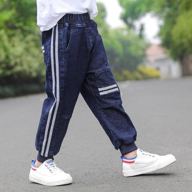nvxiot Kids Boys Jeans Loose Pants Denim Clothing Children Fashion Boy Casual Bowboy Long Trousers 5-13Y