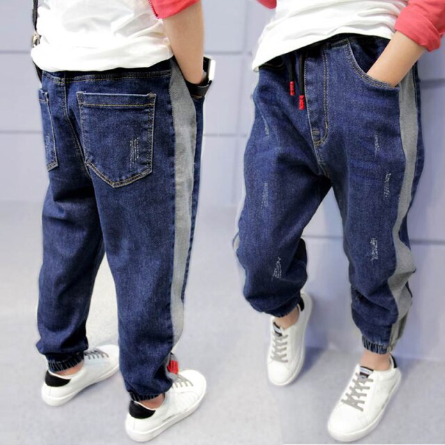 nvxiot Kids Boys Jeans Loose Pants Denim Clothing Children Fashion Boy Casual Bowboy Long Trousers 5-13Y