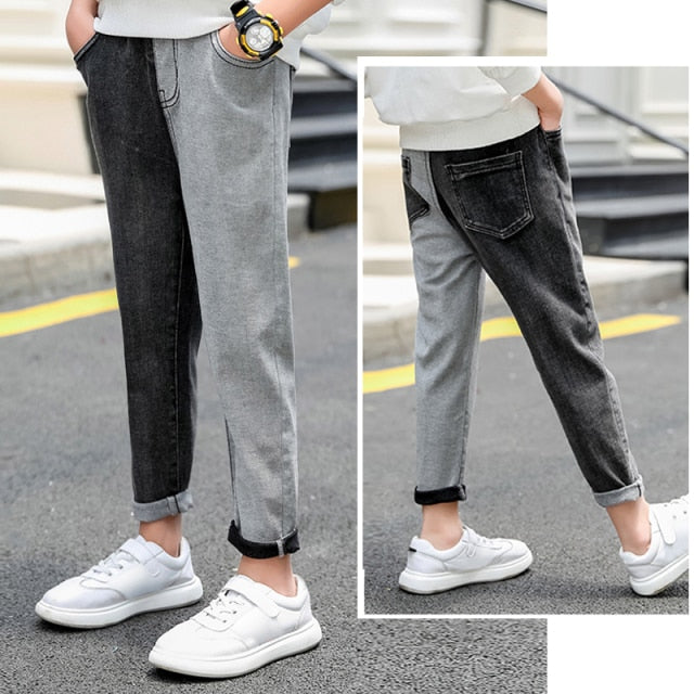 nvxiot Kids Boys Jeans Loose Pants Denim Clothing Children Fashion Boy Casual Bowboy Long Trousers 5-13Y