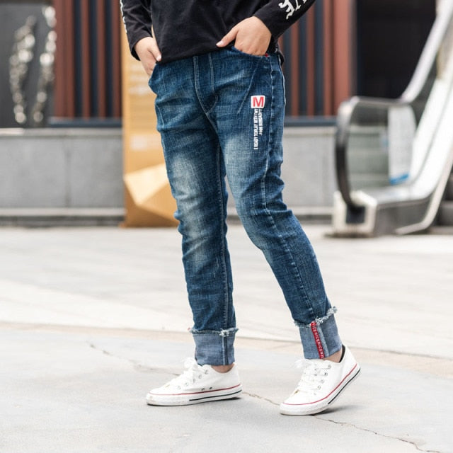 nvxiot Kids Boys Jeans Loose Pants Denim Clothing Children Fashion Boy Casual Bowboy Long Trousers 5-13Y