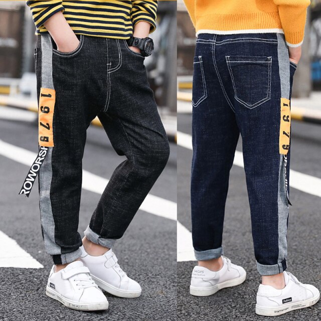 nvxiot Kids Boys Jeans Loose Pants Denim Clothing Children Fashion Boy Casual Bowboy Long Trousers 5-13Y