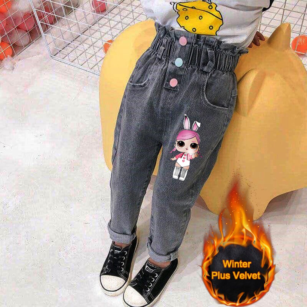 nvxiot Fall Winter Casual Plus Velvet Pants To Keep Warm Thicken Boy Jeans Elastic Waist Harem Bottoms 2-7 Years