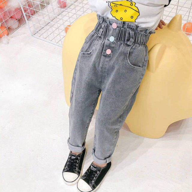 nvxiot Fall Winter Casual Plus Velvet Pants To Keep Warm Thicken Boy Jeans Elastic Waist Harem Bottoms 2-7 Years
