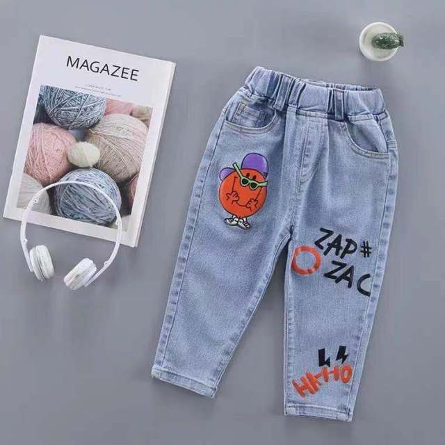 nvxiot Fall Winter Casual Plus Velvet Pants To Keep Warm Thicken Boy Jeans Elastic Waist Harem Bottoms 2-7 Years
