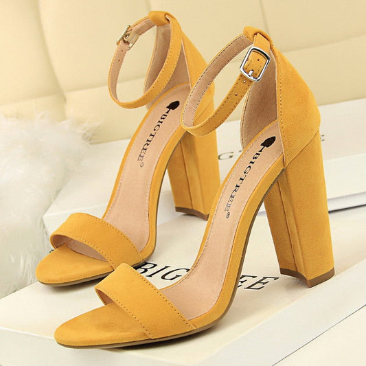 2022 Sexy High Heels New Women Pumps Comfort Women Shoes Block Heels Ladies Shoes Buckle Women Heels Female Shoes Women Sandals