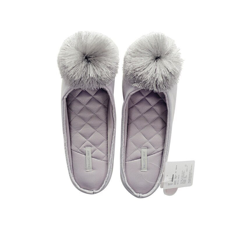 GKTINOO Autumn Winter Warm Women Home Slippers Soft Non-slip Indoor Shoes Cute House Slip On Flat Slides Ladies Fur Slippers