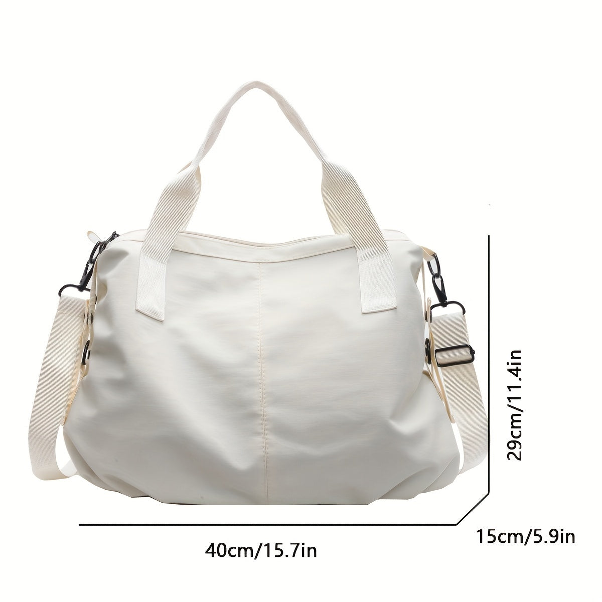 Large Capacity Lightweight Single Shoulder Bag: Women's Casual Trendy Korean Fashion Commute Crossbody Tote with Adjustable Nylon Strap, Polyester Lining, and Zipper Closure