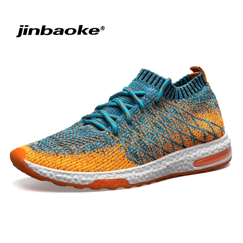 JINBAOKE Spring Summer Breathable Men's Running Shoes Breathable Lightweight Mesh Sports Shoes Cushioning Sole Male Gym Sneakers