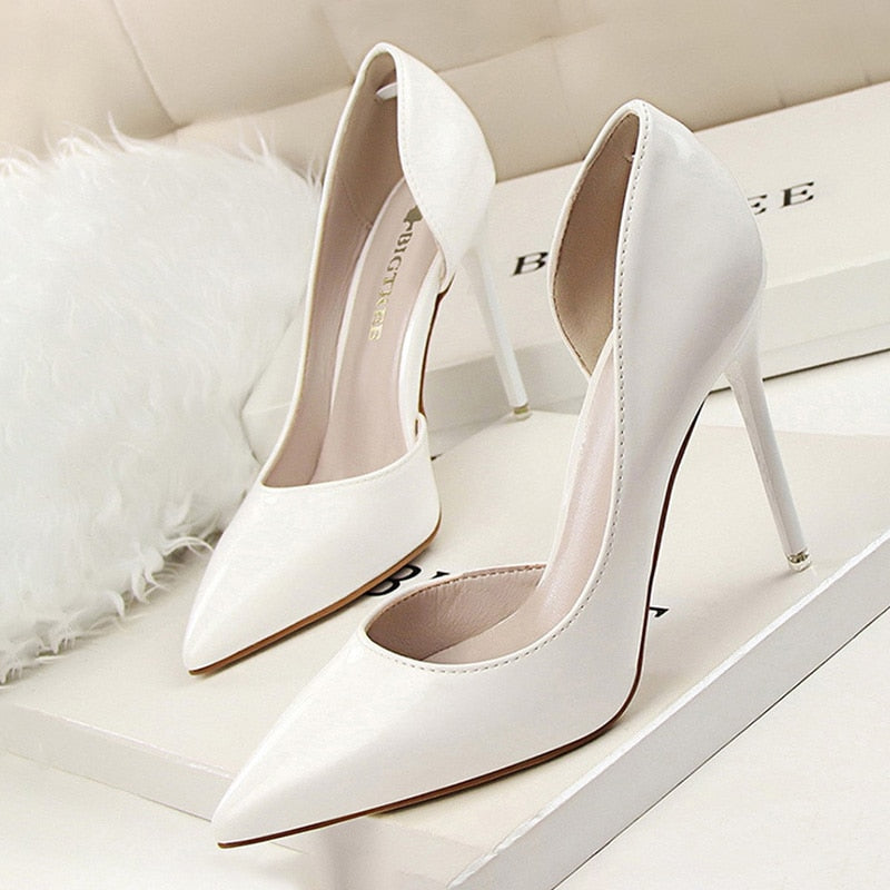 BIGTREE Shoes Patent Leather Heels 2022 Fashion Woman Pumps Stiletto Women Shoes Sexy Party Shoes Women High Heels 12 Colour