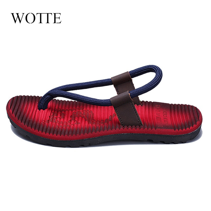 Summer Men Sandals New Beach Slippers High Quality Beach Flip Flops Fashion Solid Flat Outdoor Shoes Outdoors Non-slip Slippers