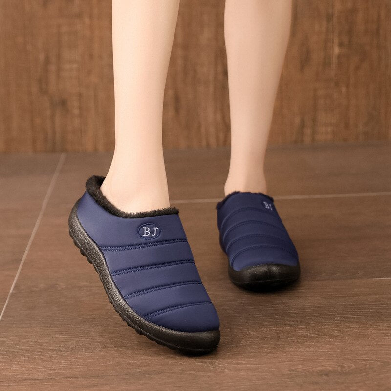 Fashion Winter Warm Women Fur Slippers Slip On House Shoes Comfortable Memory Foam Boys Girls Couples Home Indoor Footwear