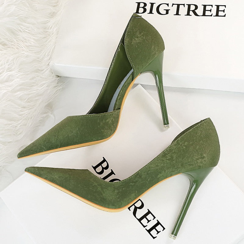 BIGTREE Shoes Designer New Women Pumps Pointed Toe High Heels Ladies Shoes Fashion Heels Pumps Sexy Party Shoes Plus Size 43