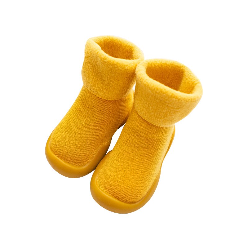 Embroidery Winter Kids Warm Snow Shoes Socks Infant Boys Brushed Thick Sock Shoes Baby Girls Booties Soft Soles Toddler Shoes