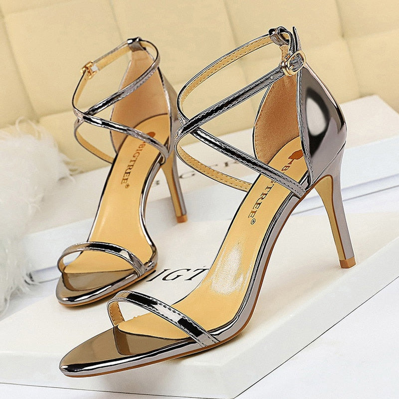 BIGTREE Shoes Buckle Strap High Heels 2022 New Women Heels Sandals Stiletto 11cm Sexy Heels Party Shoes Women Pumps Ladies Shoes