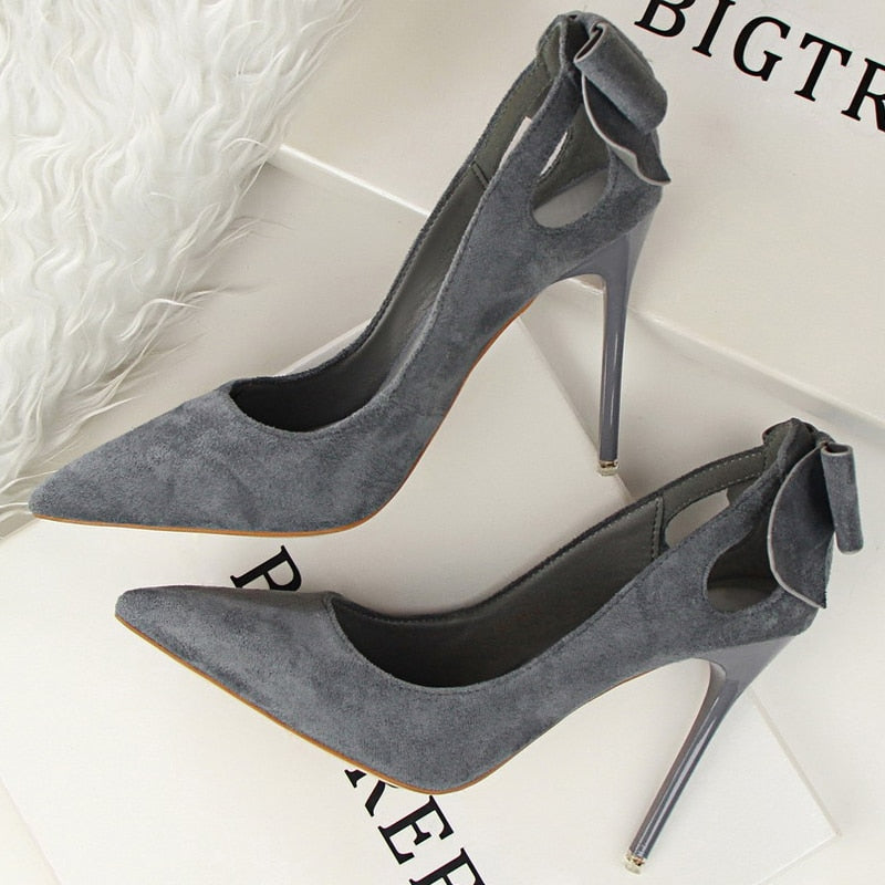 BIGTREE Shoes Patent Leather Women Heels Pointed Toe Woman Pumps Sexy High Heels 2022 Hot Bow-Knot Pumps Women Stiletto Ladies