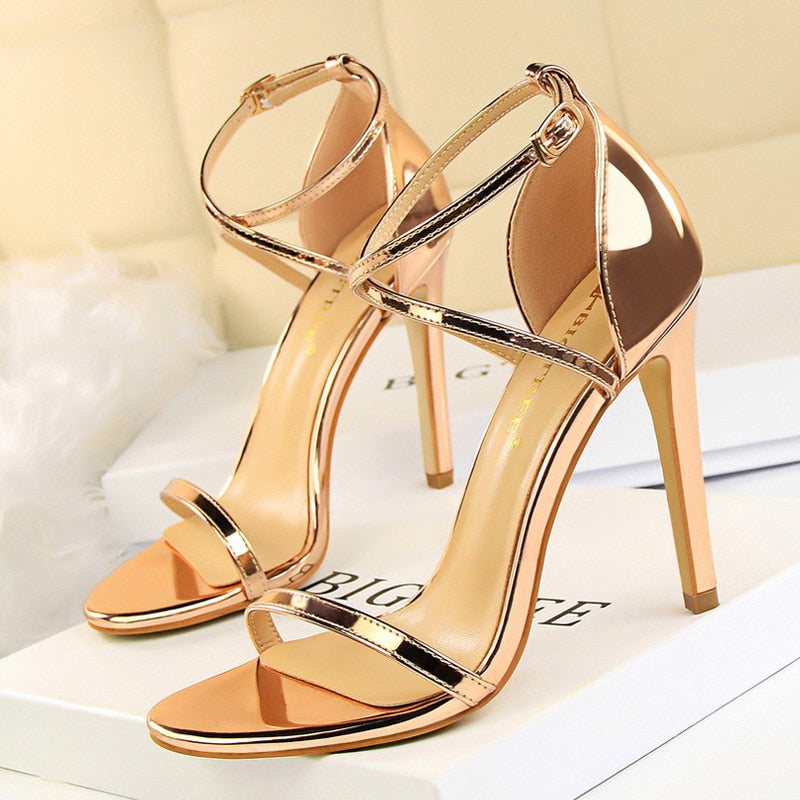 BIGTREE Shoes Buckle Strap High Heels 2022 New Women Heels Sandals Stiletto 11cm Sexy Heels Party Shoes Women Pumps Ladies Shoes