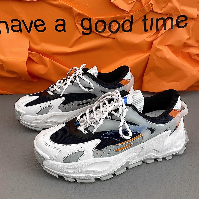 WOTTE Men Casual Shoes Men's Sneakers Fashion Running Shoes Trainer Race Sport Shoes Lace Up Outdoor Walking Gym Shoes For Men