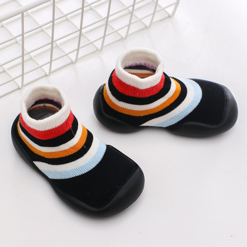 Toddler Baby Knitted Leopard Floor Socks Shoes with Rubber Soles Infant Anti-slip Indoor Socks Newborn Spring Summer Autumn